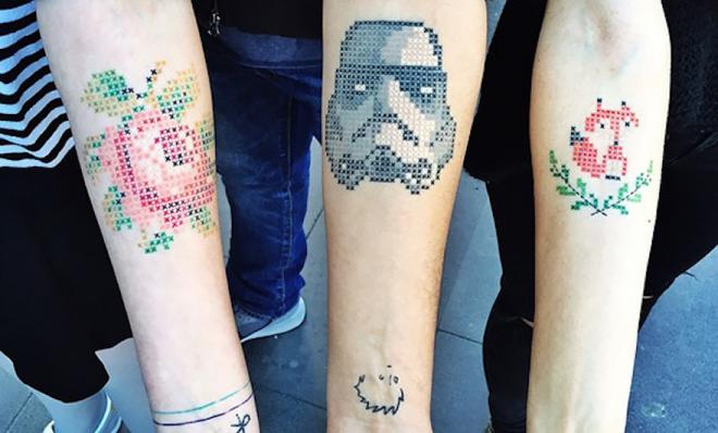 cross stitch tattoo art