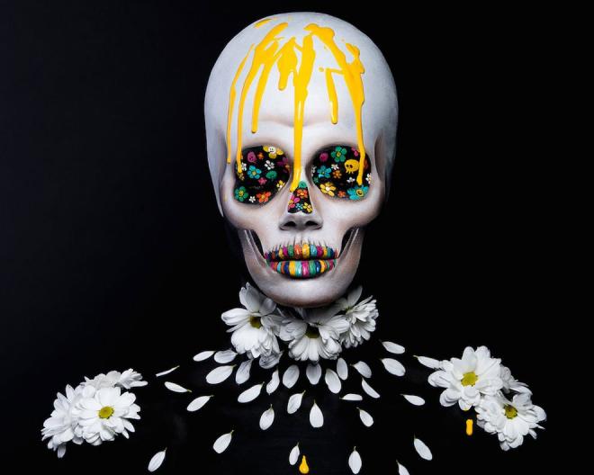 takashis art as face paintings