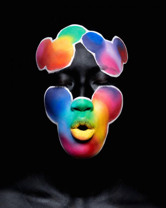 takashis art as face paintings