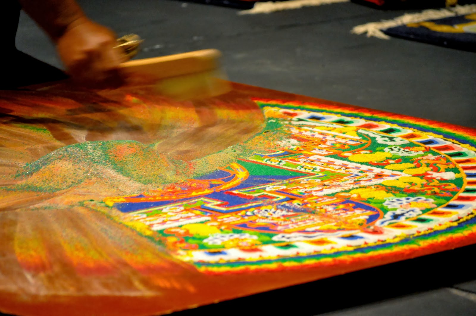 12 mandala sand art design by monks