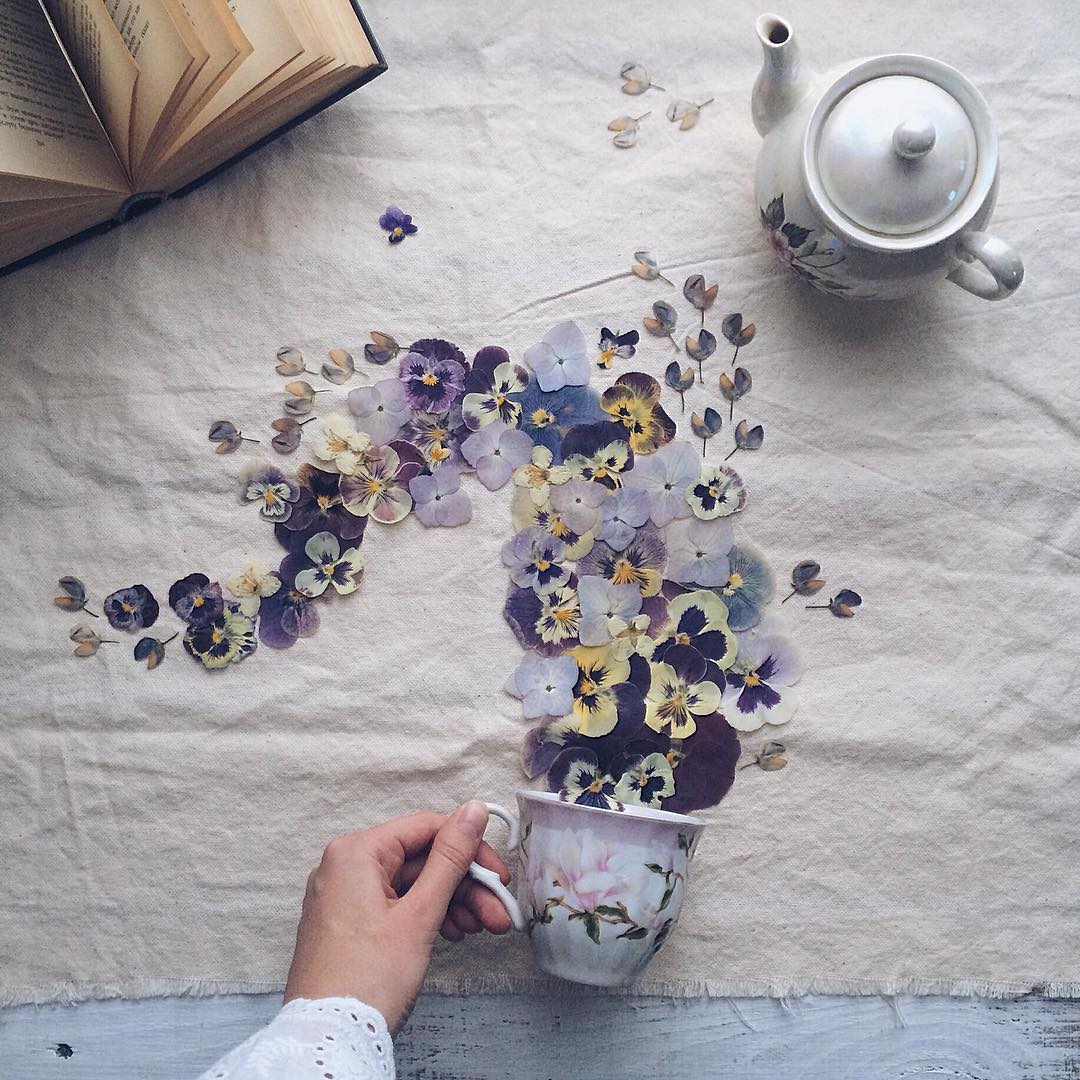 13 floral tea story by marina malinovaya