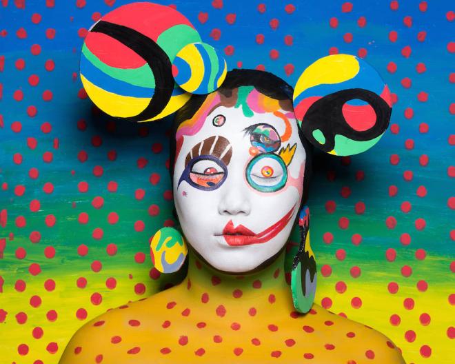 takashis art as face paintings
