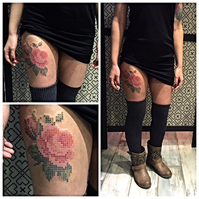 cross stitch tattoo art