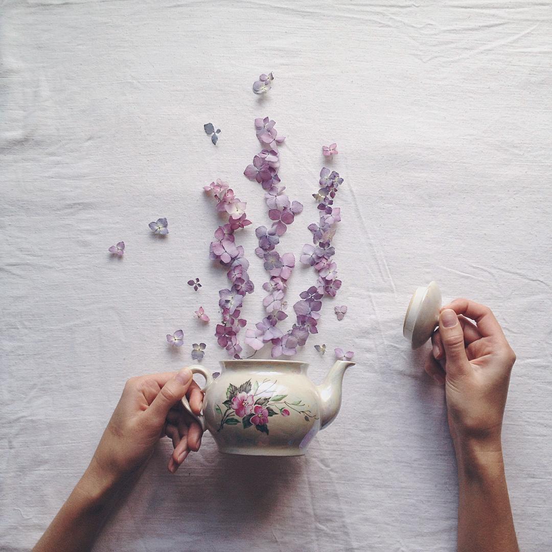 3 floral tea story by marina malinovaya