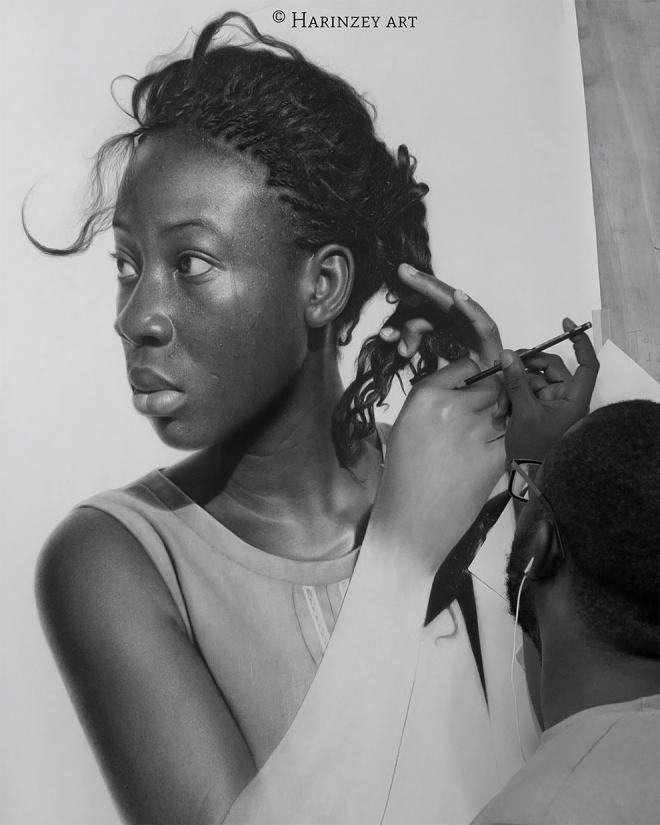 hyper realistic pencil drawing