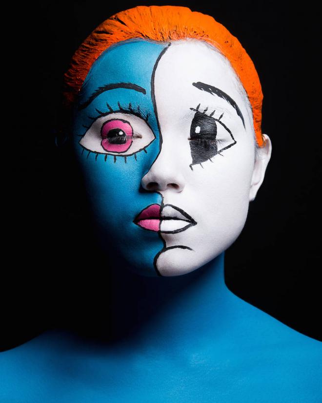 takashis art as face paintings