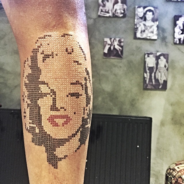 cross stitch tattoo art