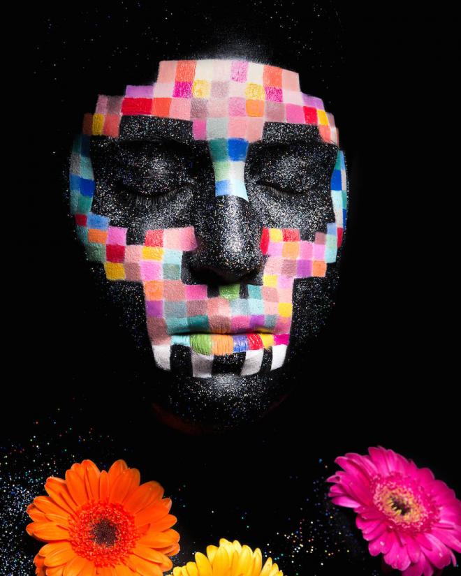 takashis art as face paintings