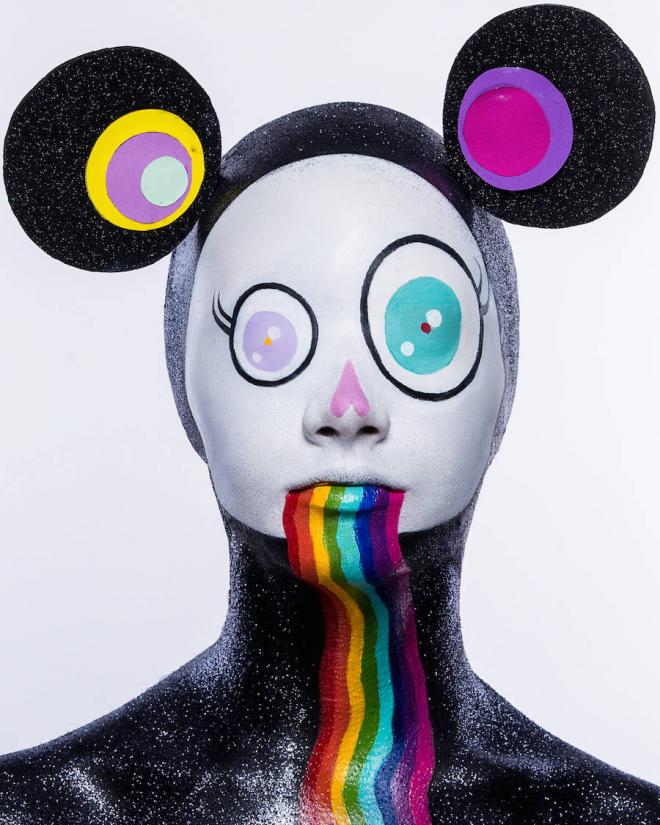 takashis art as face paintings