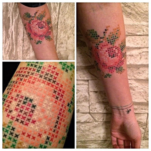 cross stitch tattoo art
