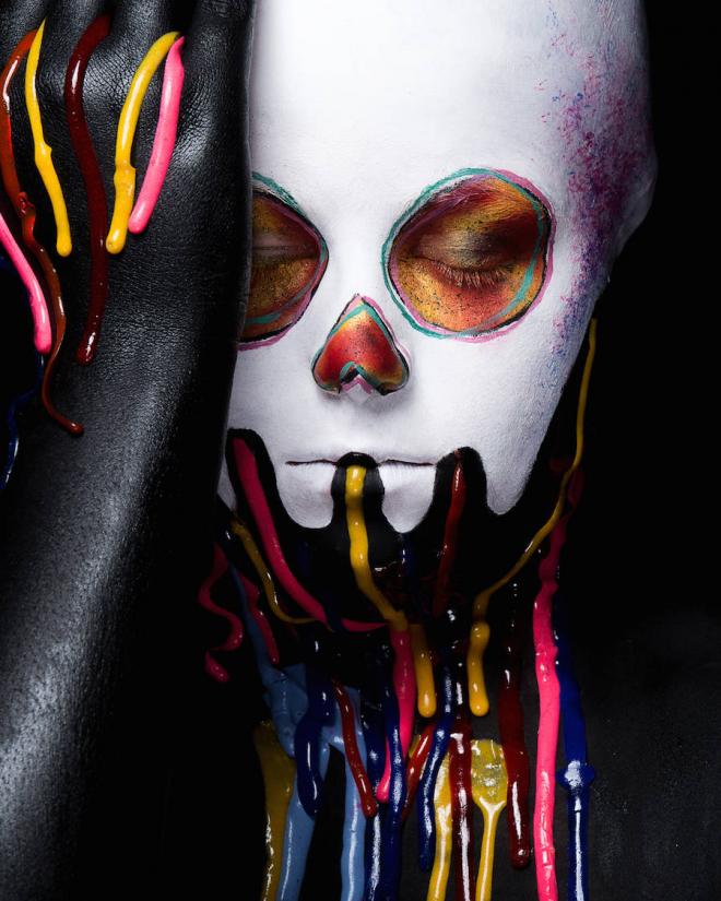 takashis art as face paintings