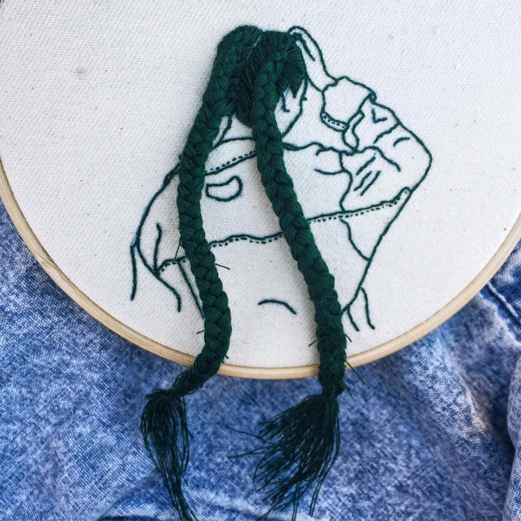 lady embroidery art by sheena liam