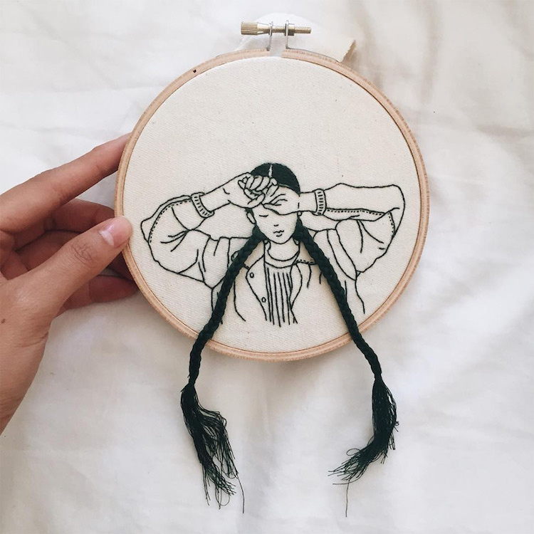 10 lady embroidery art by sheena liam