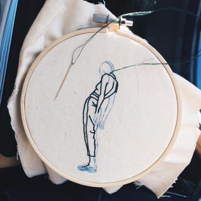 lady embroidery art