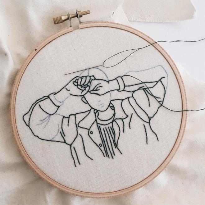 lady embroidery art