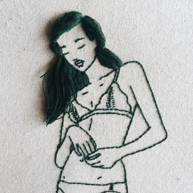 lady embroidery art
