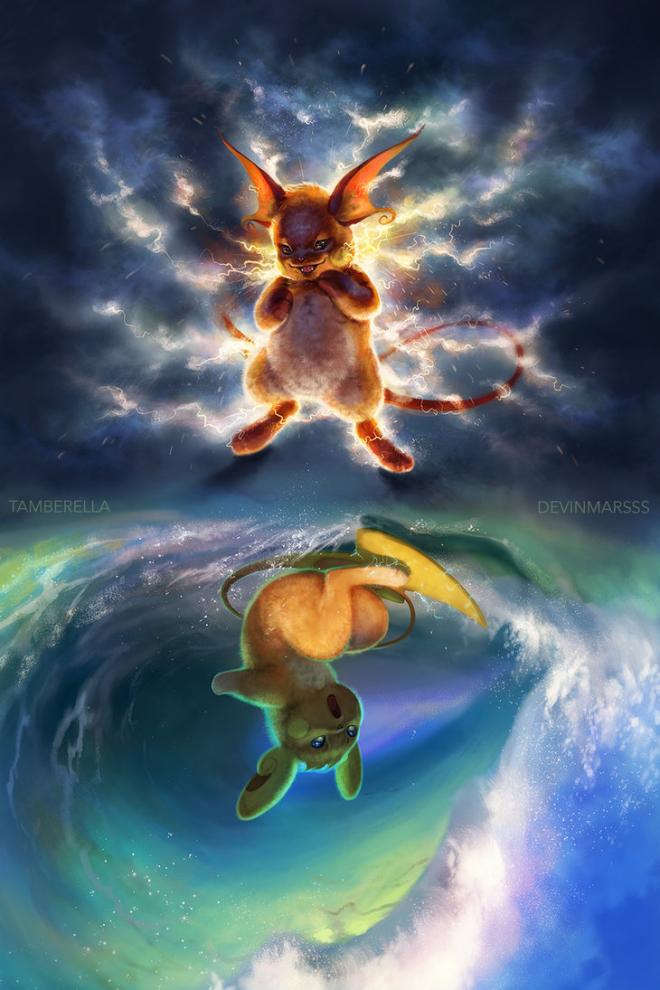 cat mirrored digital painting