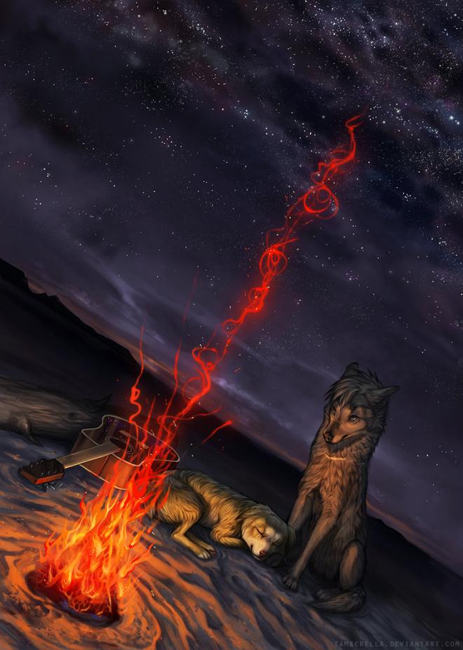 fire glow digital painting