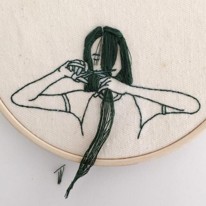 lady embroidery art