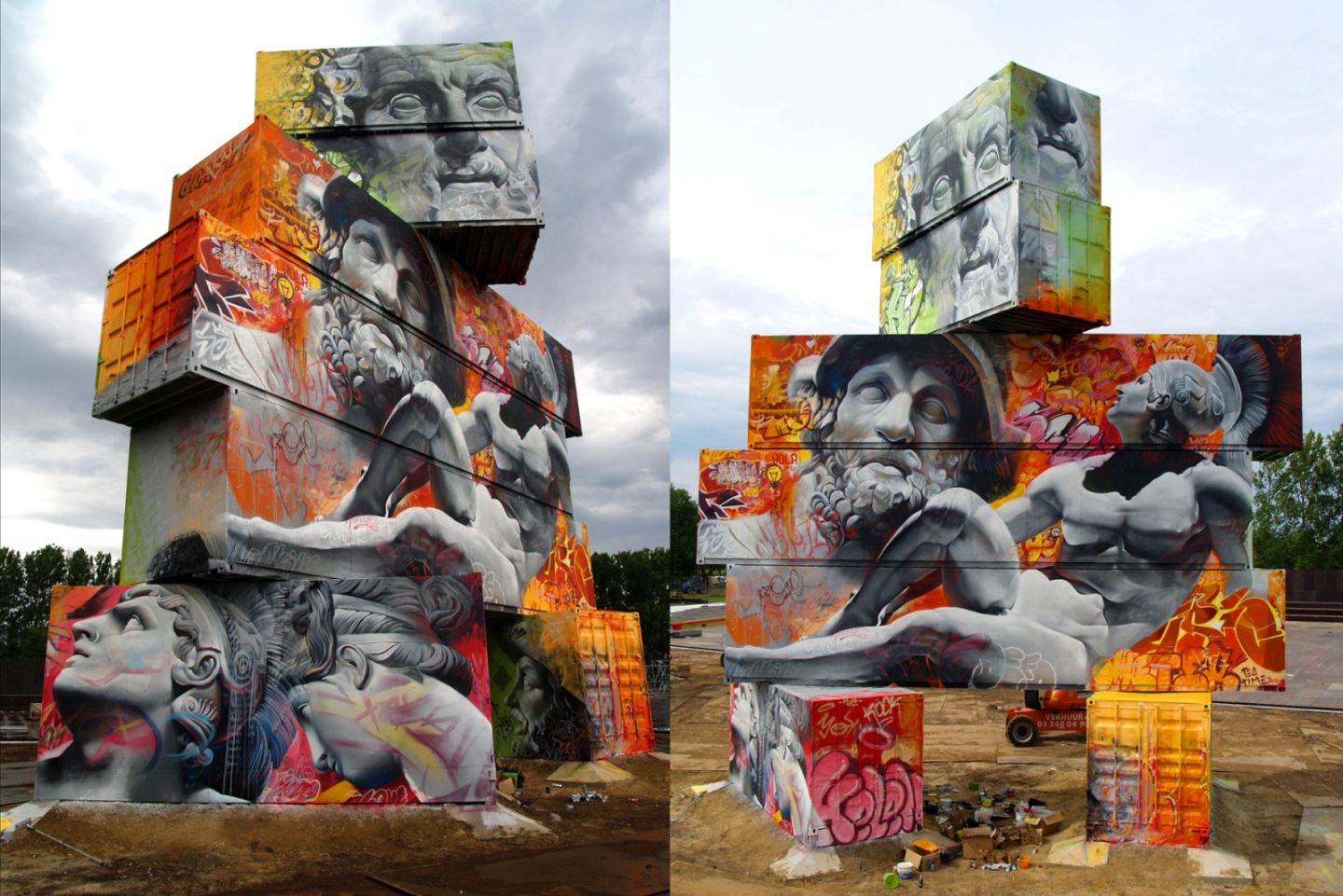 3 street art works by pichiavo