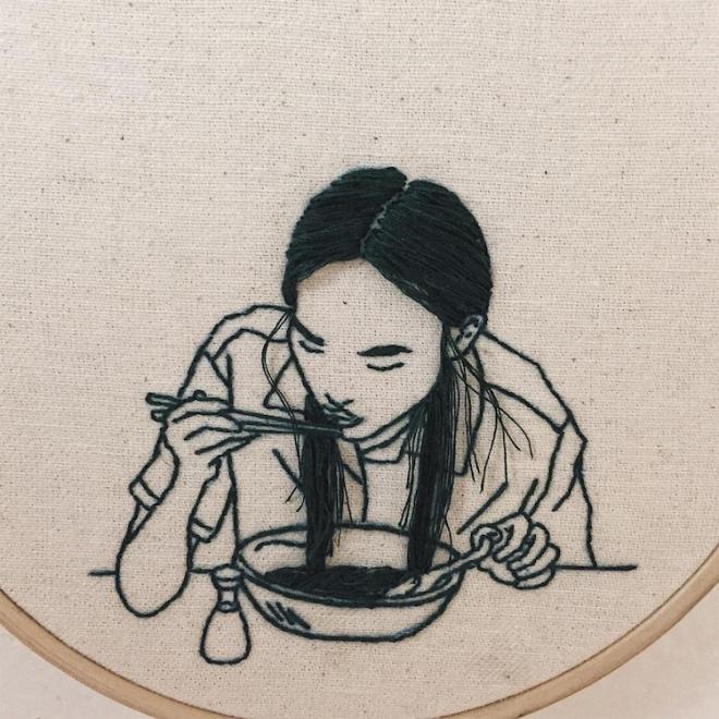 lady embroidery art