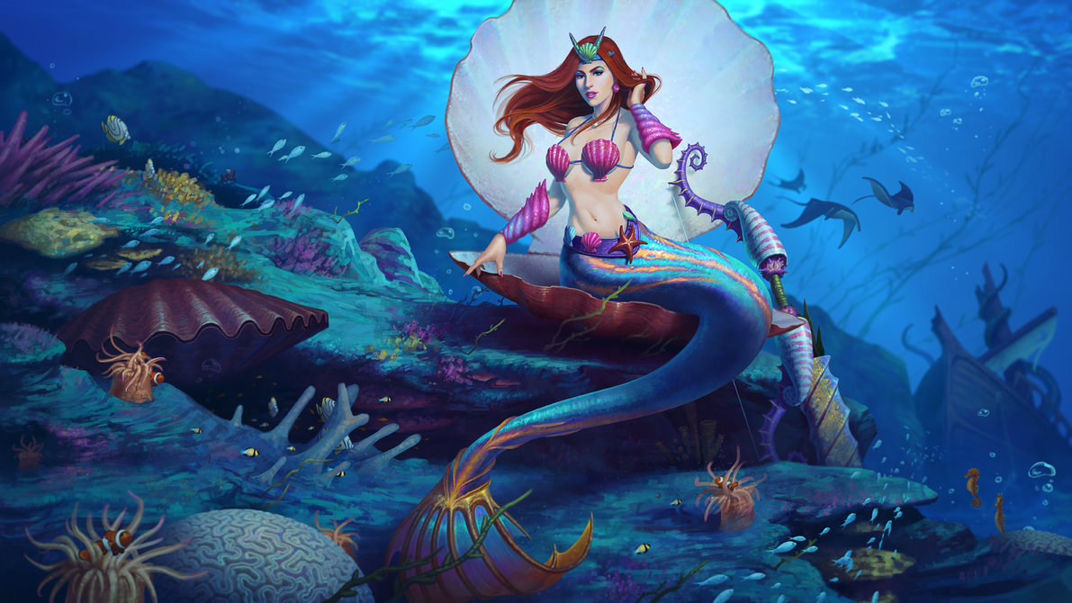 5 sea maiden medusa digital art work by andantonius