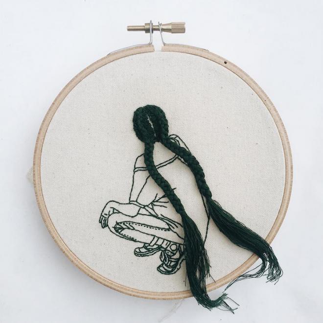 lady embroidery art