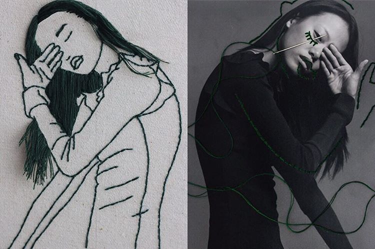 8 lady embroidery art by sheena liam