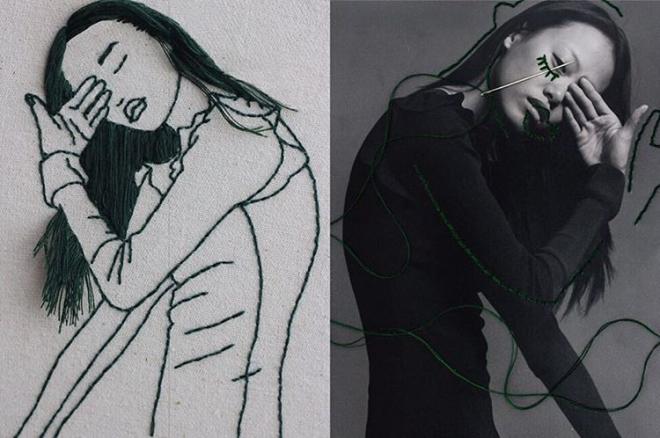 lady embroidery art