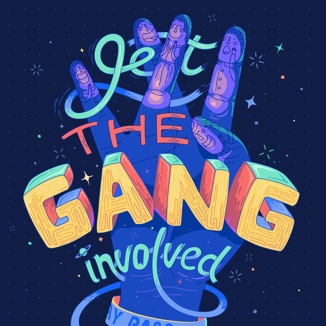1 gang digital art illustration by lena vargas afanasieva