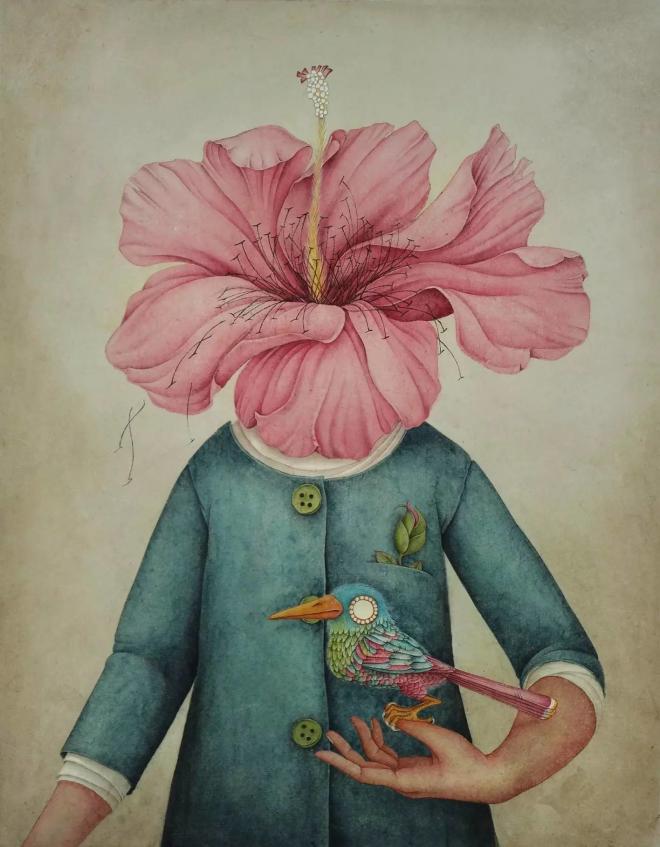 shoeflower watercolor painting