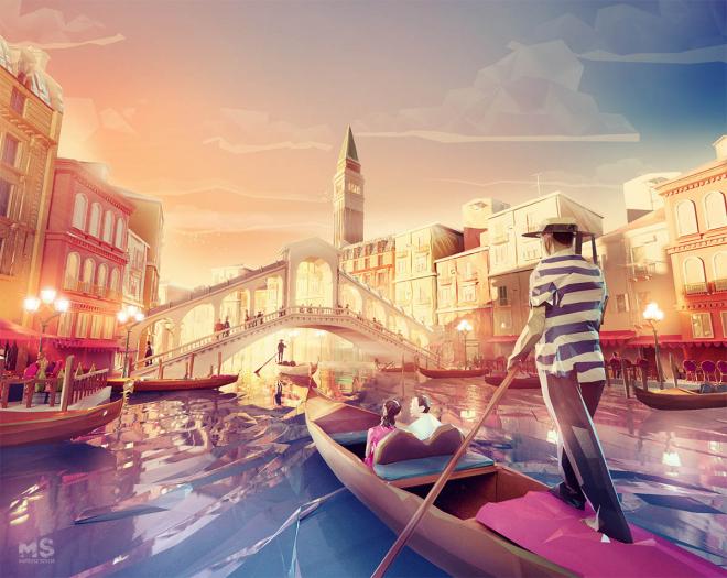 venice low poly 3d design