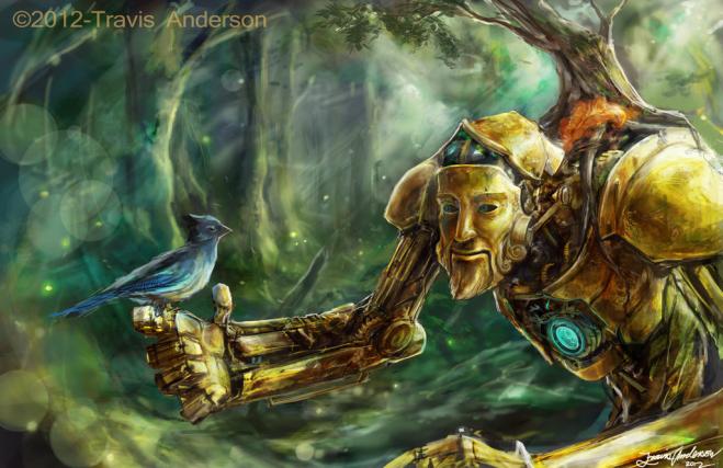 brass soldier digital painting game characters