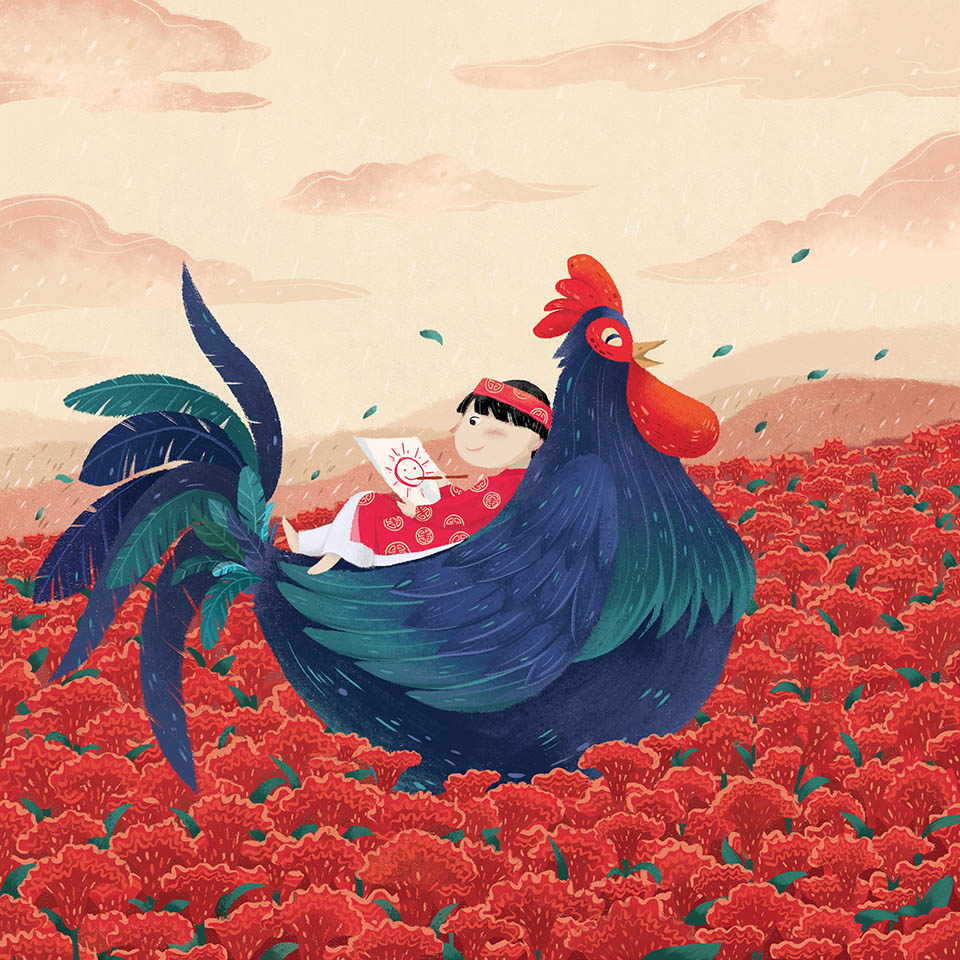 10 rooster digital illustration by trung ngyuen