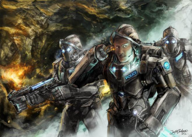 battle digital painting game characters
