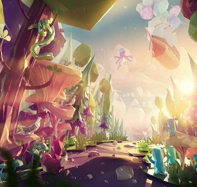 forest low poly 3d design