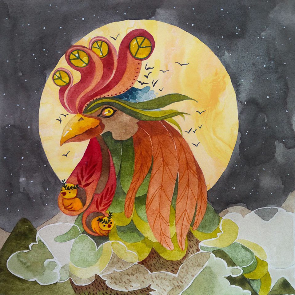 25 rooster digital illustration by tran thuy my