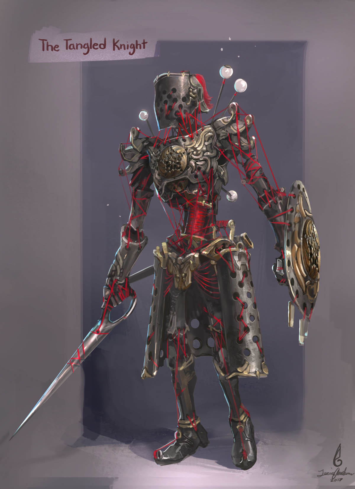 tangled knight digital painting game characters by travis anderson