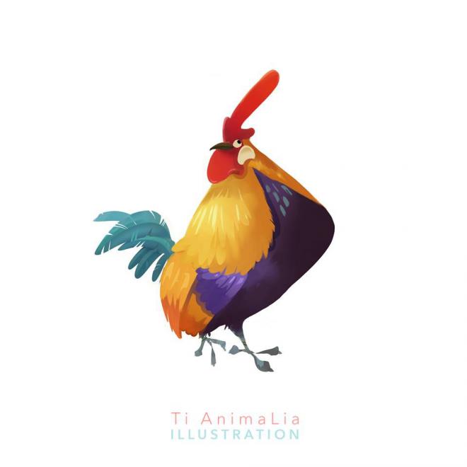 rooster digital illustration