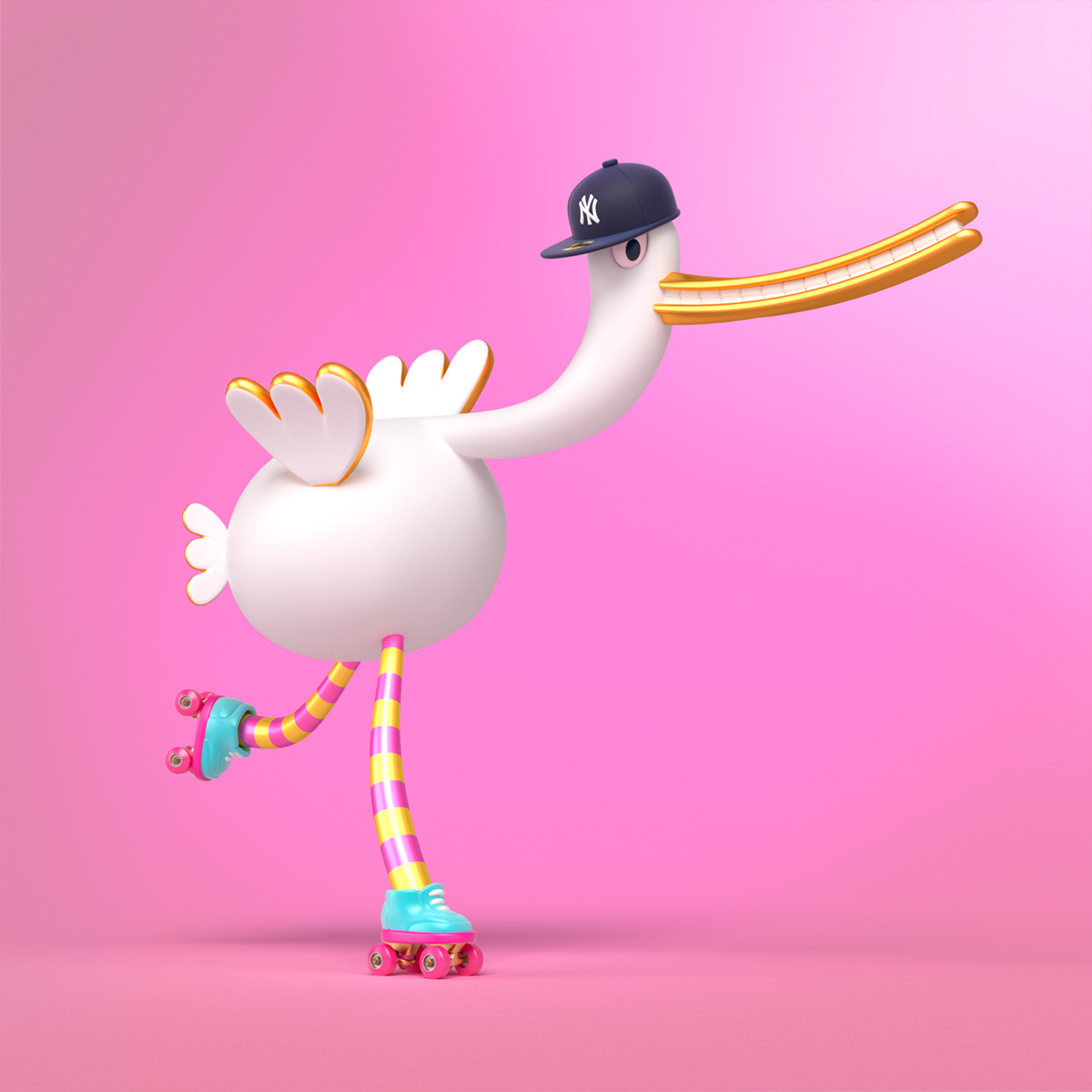 4 stork 3d models by nikopicto