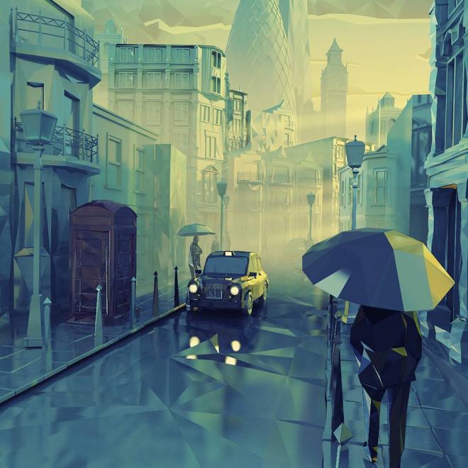 travel low poly 3d design