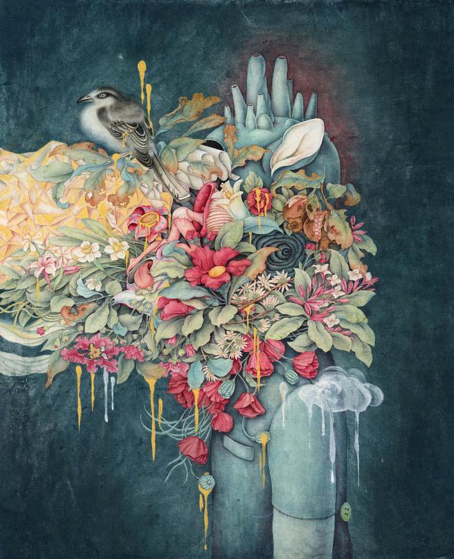 surreal watercolor painting