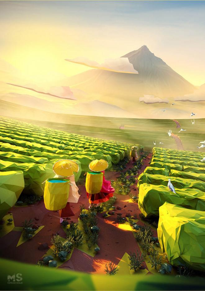 harvest low poly 3d design