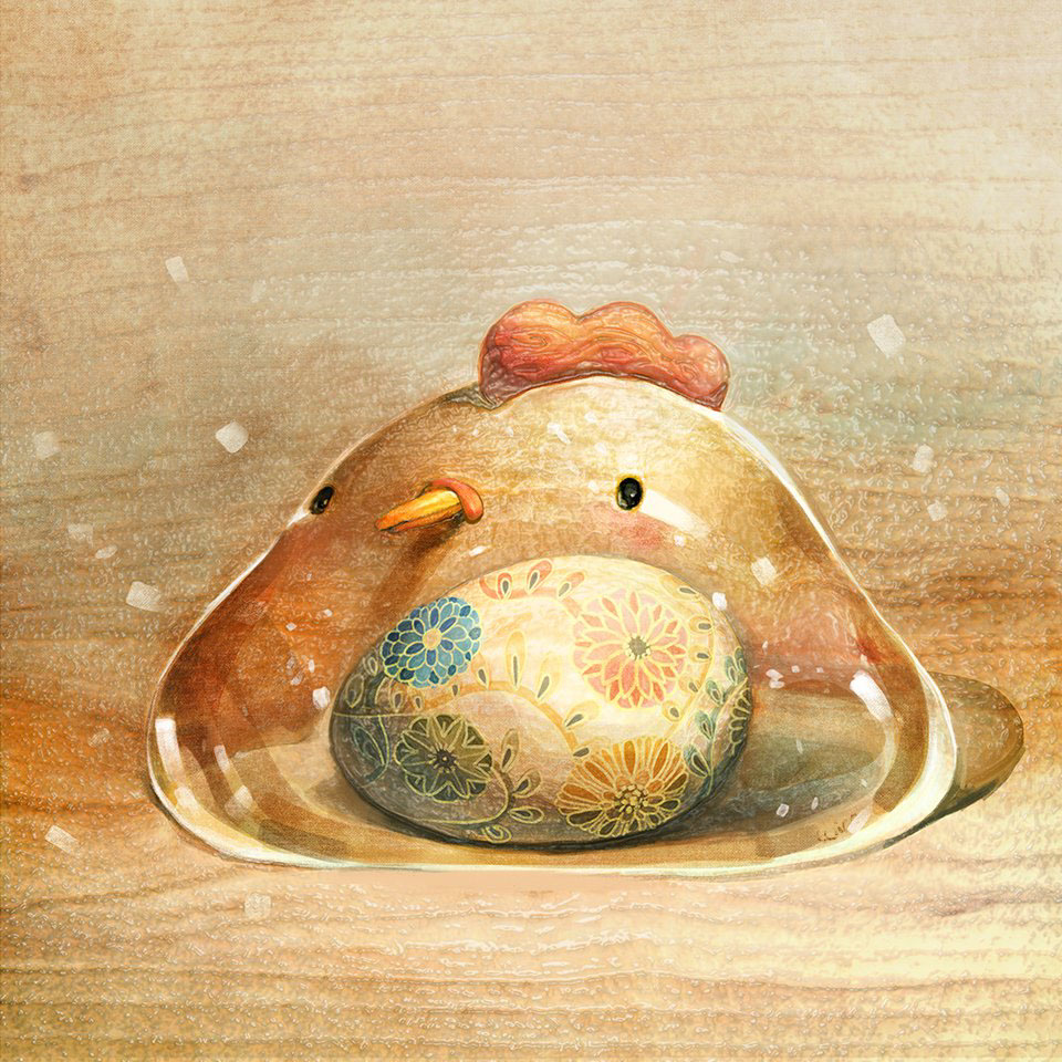 8 rooster digital illustration by le thu