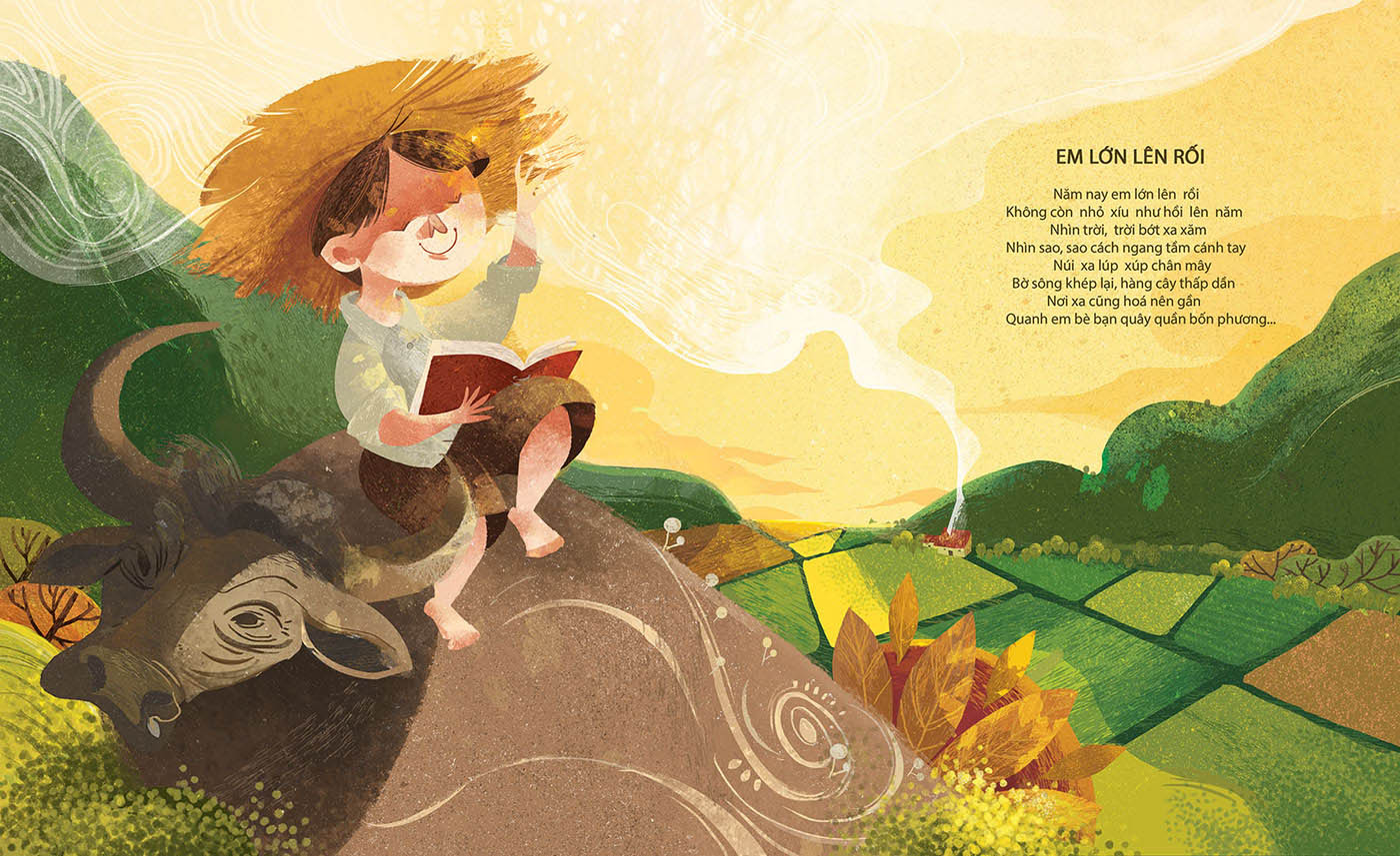 9 poem editorial digital illustration by wazza pink