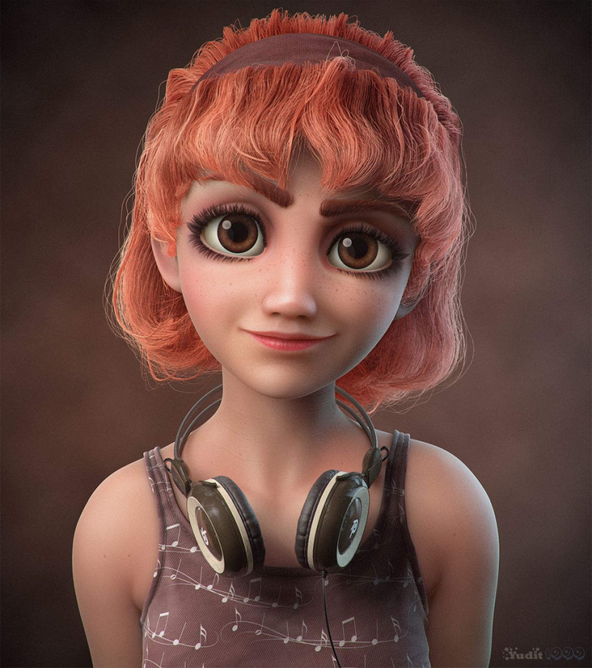 1 girl 3d model character design by yuditya