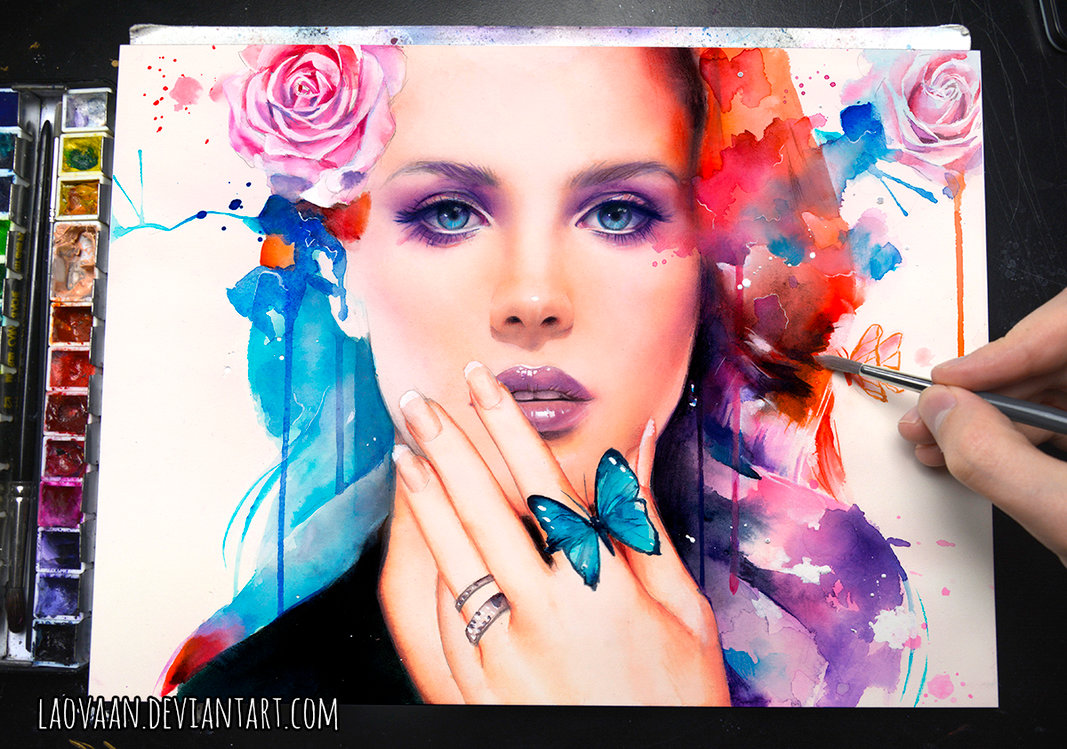 12 butterfly woman painting by laovaan