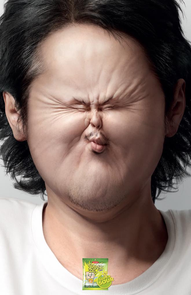 sour faced man advertising ideas