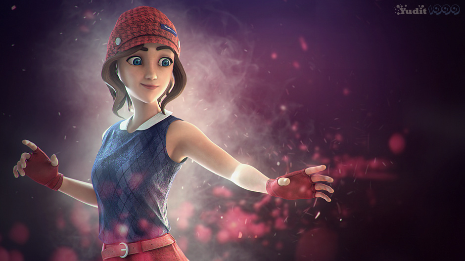 4 girl 3d model character design by yuditya
