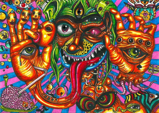 mexican massive mural huichol art
